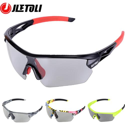 JLETOLI Photochromic Cycling Glasses Polarized Bike Glasses Outdoor Sports Mens Sunglasses Bicycle Eyewear Protection Goggles