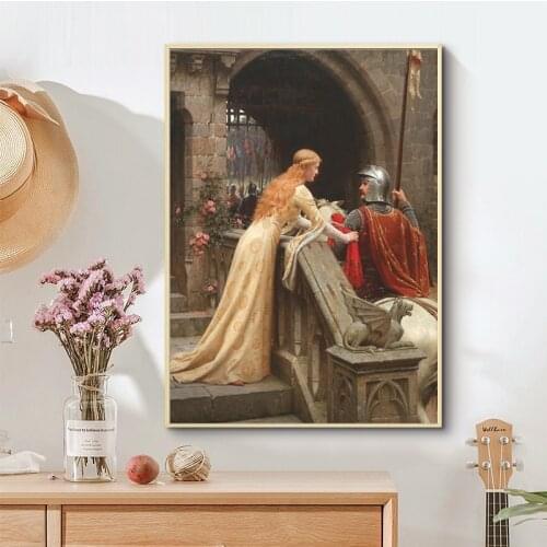 Famous England Godspeed By Edmund Blair Leighton Posters and Prints Canvas Painting Wall Art Pictures for Living Room No Frame