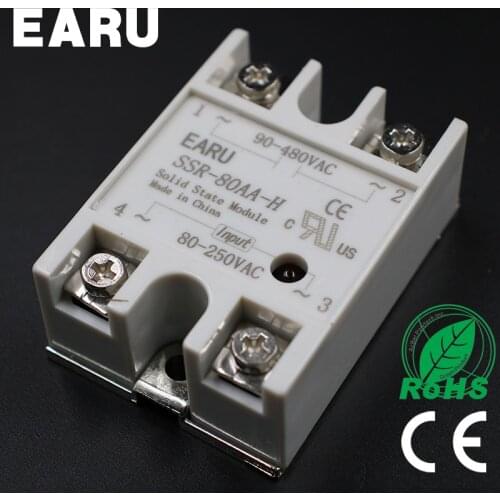 Solid State Relay SSR-80AA-H 80A 80-250V AC TO 90-480V AC SSR 80AA-H relay solid state Resistance Regulator