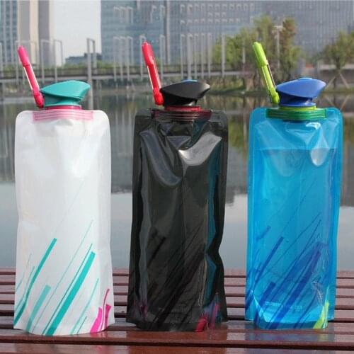 Portable Foldable 700ml Water Bottle Bags drinking water bottle Environmental Protection Collapsible Outdoor sports Drinking bag