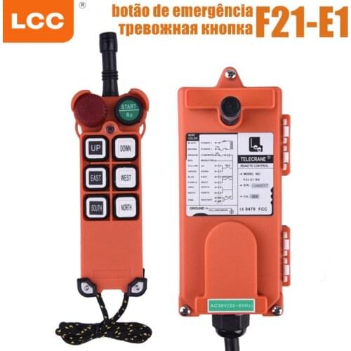 F21-E1 6 channel 1 speed 3 axis hoist crane wireless radio Industrial remote control with receiver and transmitter