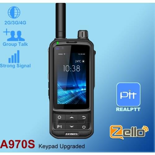 ANYSECU 4G Network Radio A970S Android 9.0 LTE PTT POC Walkie Talkie Mobile Phone Compatible with Zello Real-ptt pocstar