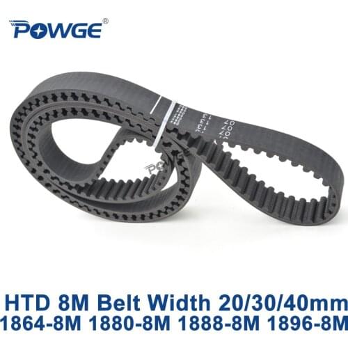 POWGE HTD 8M synchronous Timing belt C=1864/1880/1888/1896 width 20/30/40mm Teeth 233 235 236 237 HTD8M 1864-8M 1888-8M 1896-8M