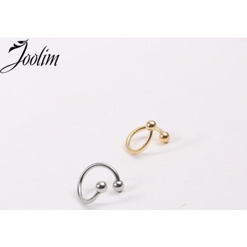 Tarnish Free PVD Gold Finish Cool Style Ears Hang Earring Stainless Steel Tarnish Free Gold Jewelry Wholesale