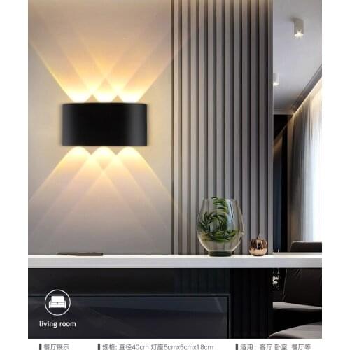 Nordic Wall Lamp Led Aluminum Outdoor Indoor Ip65 Up Down White Black Modern For Home Stairs Bedroom Bedside Bathroom Lighting
