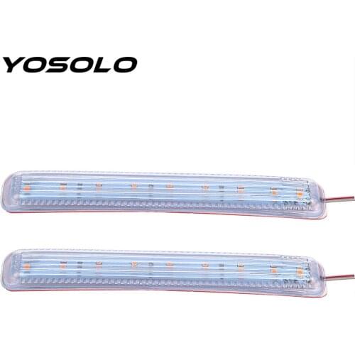 YOSOLO 2PCS LED Car Light Source Auto Rearview Mirror Turn Signal Light Yellow Soft 8 SMD Flashing Indicator Lamp Amber