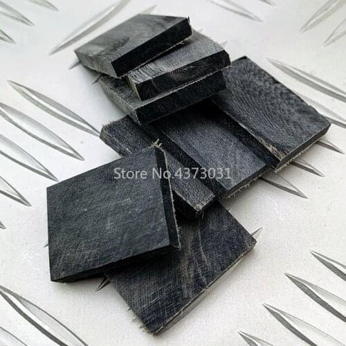 2pcs Diy Knife Handle Patch Material Black Buffalo Horn Handle Patch for Knife Handle Interval Patch Material 35X25X5MM