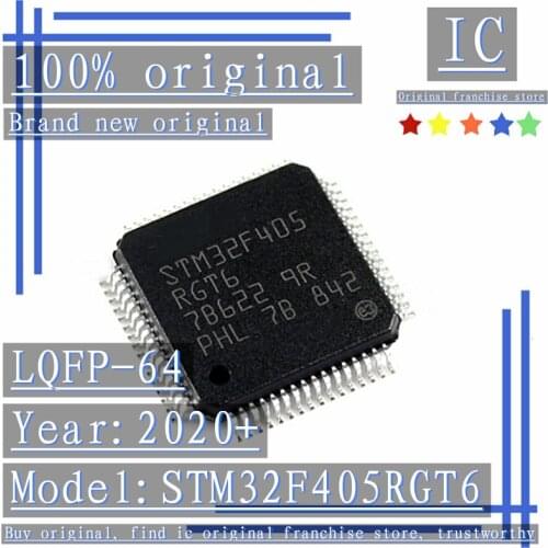 2020+100% Brand new original 1PCS-5PCS STM32F405RGT6 LQFP-64 ARM Cortex-M4 32-bit microcontroller MCU