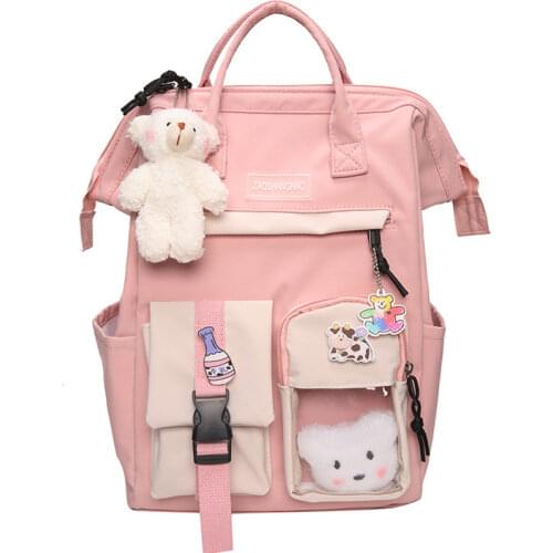 2021 Womens Preppy Backpack Teenage Girl High School Bag Backpacks Fancy Book Schoolbags Cute Travel Pack Rucksack For Female