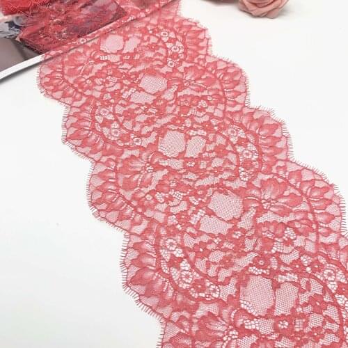3y/lot Width 8 7/8 inch (22.5cm) Pink Eyelash Lace Trim Skirt Hem For Dress Sewing Applique Costume Dress Fabric Lace Bjd