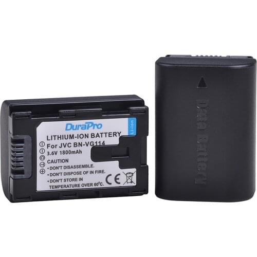 2Pc 1800mAh BN-VG114 BN VG114 Battery for JVC GZ-E10 GZ-E100 GZ-E15 GZ-E200 GZ-E208 GZ-E220 GZ-E225 BN-VG107 BN-VG109 Camera