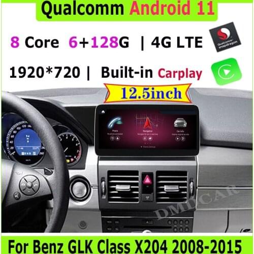 12.3" Android 10 Snapdragon 8Core 8+64GB Car Multimedia Player GPS Radio Stereo Video for Mercedes Benz GLK Class X204 2008-2015