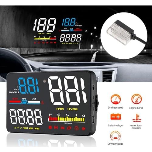 HUD Display D5000 Car Head Up Display Windshield Screen Projector OBD2 Diagnostic Tool Digital Security Alarm Speedometer