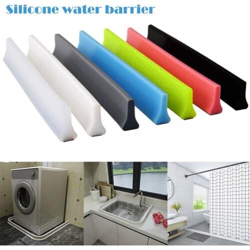 Shower Door Dam Water Stopper Collapsible Shower Threshold Water Barrier for Bathroom Kitchen D1