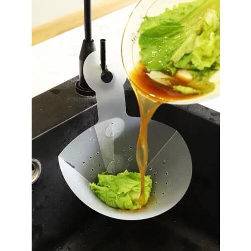 Sink filter will automatically represent soup residues Foldable water filter Suction tank Storage basket Flexible food filter Ki