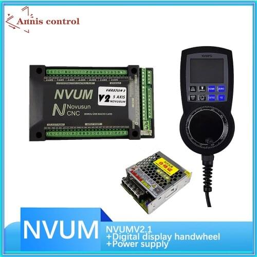 NVUM mach3 cnc controller 3/4/5/6 axis controller system cnc engraving machine kit 6 digital display electronic handwheel
