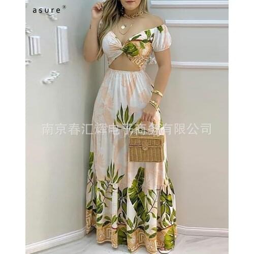 Summer Floral Dresses For Women 2021 Ladies Bohemian Vestidos Casual Kawaii Cottagecore Clothing Sukienka LZQ3881
