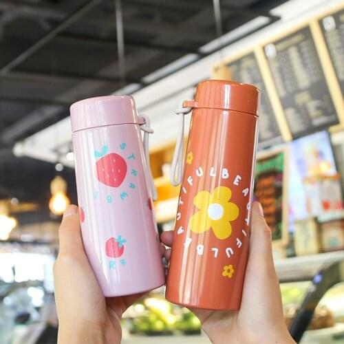 Cute Fashion Thermal Cup Stainless Steel Vacuum Insulated Water Bottle For Student Kids Girl For Gift Travel Sport Drink Bottles