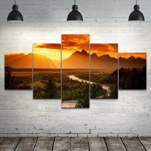 Modular Dusk Forest Poster HD Prints Tyndall Effect Canvas Painting Wall Art Natural Scereny Pictures Home Decor For Living Room