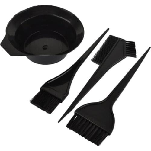 4in1 Professional Hair Color Dye Brush Set Black Mixing Bowl & Brush Set Salon Kit Tint Tool