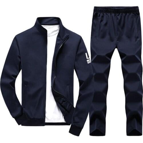 New Running Pants Sets Mens Sports Suits Sportswear Set Polyester Fitness Training Cycling Tracksuit men Pocket Jogging Suit