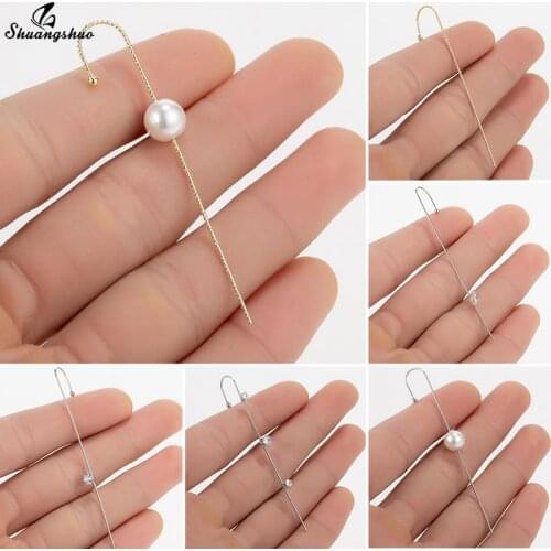 Ear Wrap Crawler Bohemian Wedding Earring Crystal Piercing Earrings for Women Geometric Pearl Earrings Punk Jewelry Gift Bijoux