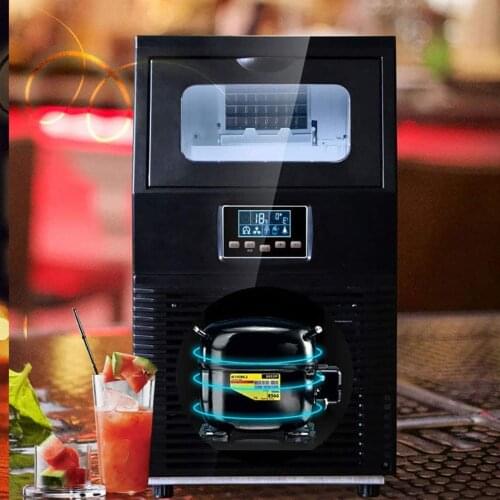 Zica 40KG (88 lbs) / 24H Commercial Ice Maker LED Indicator Built-In Stainless Steel Shop Ice Cube