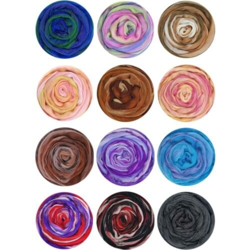 Blended Roving 50g, Needle Felting Wool, Merino Mixed Natural Wool Roving for Needle Felting Kits, Wool Making Craft