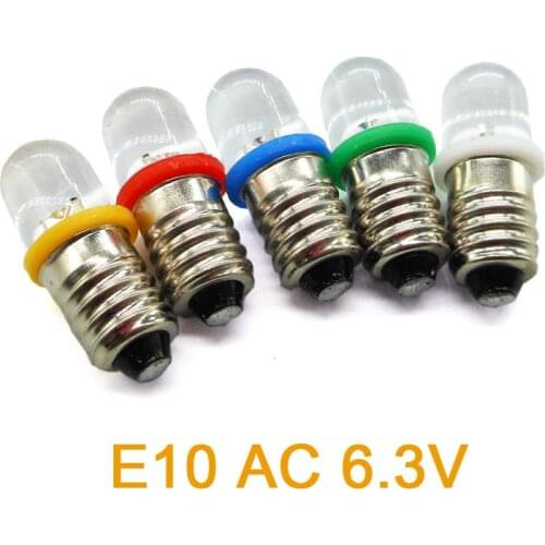 AC AC 6.3 VE10 Screw Bulb LED Locomotive Bed Equipment Indicator Bulb Button Indicator Bulb Spot