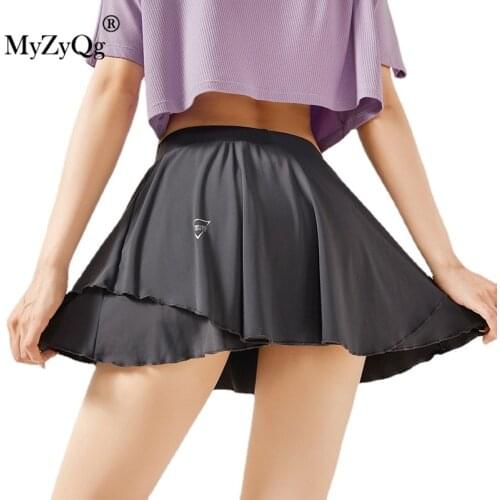 Women Sports Tennis Skirts Dance Yoga Training Outdoor Jogger Shorts Quick Dry Fake Two Piece Dance Running Culottes