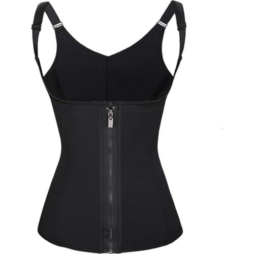Plus Size Corset Women Waist Trainer Corset Zipper Vest Body Shaper Cincher Tank Top with Adjustable Straps Control Shapewear
