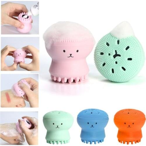 1Pcs Silicone Octopus Facial Cleansing Brush Massage Brush Face Cleansing Makeup Remover Exfoliating Blackhead Washing Brush