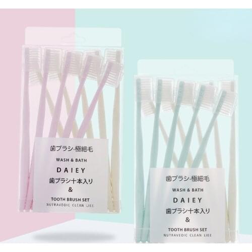 10 PCS/Kit Multi-Color Soft Bristle Small Head Toothbrush Tooth Brush Portable Travel Eco-friendly Brush Tooth Care Oral Hygiene