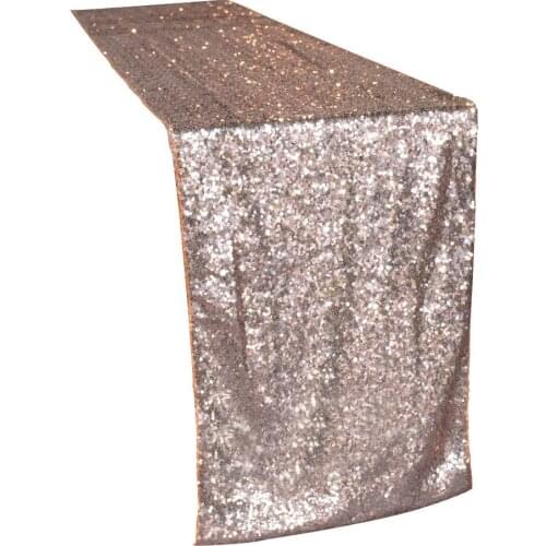 Hot Sale Retail rose pink 10pcs 30x275cm Sequin Table Runner Wedding Party Decorations Free Shipping Marious