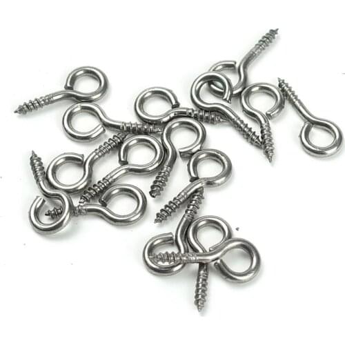 100PCS 16mm Small Eye Screw Bolt Hook 304 Stainless Steel Tiny Screw Eye DIY Rope Accessories Wood Screws Jewellery Accessories