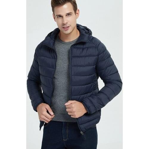 2021 Winter Men Down Parkas Windproof Waterproof Warm Puffer Jacket Hooded Stand Collar Solid Plus Size Zipper Coat