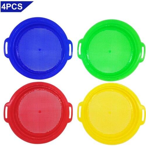 4pcs Beach Play Sand Toys Children Outdoor Sand-sand Toys Mesh Sieve Play Sand Tools Classic Puzzle Beach Toys