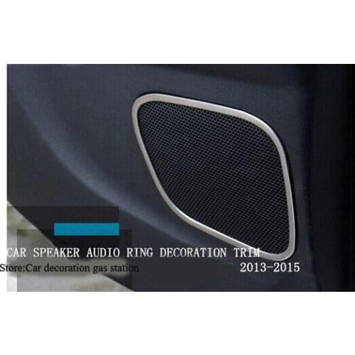 Fit For Mitsubishi ASX Outlander sport 2013 2014 2015 ABS Chrome Car Speaker Audio Ring Decoration Trim 4pcs 2015