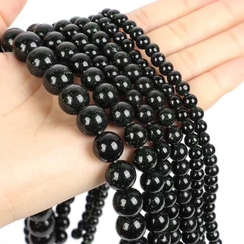 15" Strand Natural Stone Beads Smooth Green SandStone Sand Beads Round Loose Beads For Jewelry Making Bracelet Neck 4-10mm