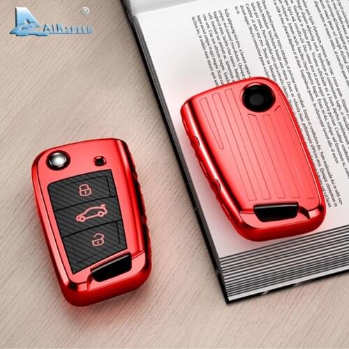 TPU Carbon Style Remote Key Case Cover Shell for Volkswagen VW Golf 7 MK7 Tiguan Seat Ibiza Leon FR 2 Altea Aztec Skoda Octavia