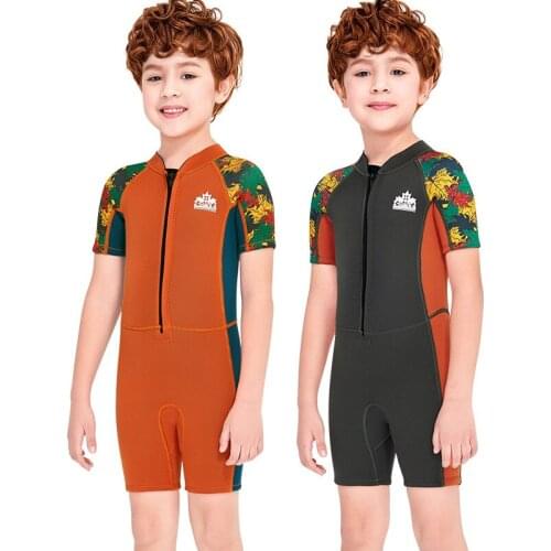 CX34 -2.5MM Childrens Wetsuit One-Piece Short Sleeve Warm Swimsuit Snorkeling Surfing Jellyfish Suit