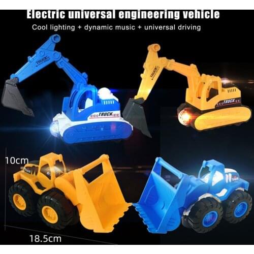 Electric Universal Bulldozer Car Toy Vehicle Model Swinging Detailed Plastic Kids Bulldozer Excavator Toy for Boy