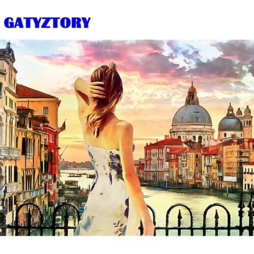 GATYZTORY Frame Diy Painting By Numbers Women Figure Picture By Numbers 60x75cm Acrylic Paint Handpainted For Home Decors