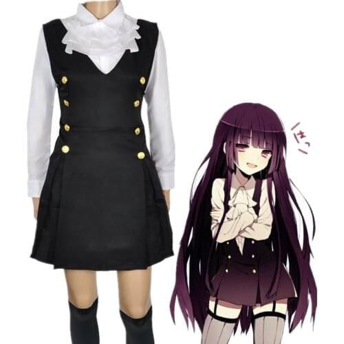 Anime Inu x Boku SS Cosplay Shirakiin Riricho Costume Shirt Dress Maid Outfit For Women Clothes Riricho Shirakiin Hair Wigs Cos