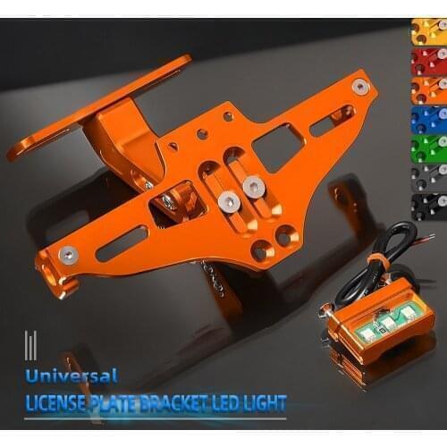 Motorcycle License Plate Bracket License Registration Holder Frame with LED Light For 125 200 390 690 uRo R 990 MR/MT RC125