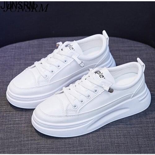 JUNSRM Woman White Casual Shoes Fashion Platform Vulcanized Shoes Light Sneakers Women Shoes Spring All-match Women Casual Shoes