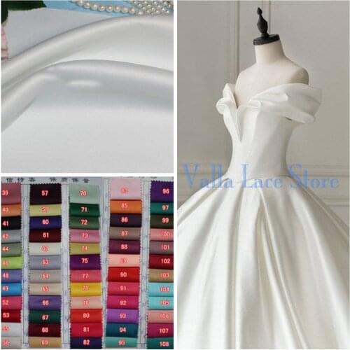 Polyester Satin Fabric Matt Thick Dress Cloth Formal Dress 2yards/Pack 133 Muti-Color Can Choose