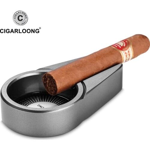 CIGRALOONG Mini alloy metal Silver black yellow colow Travel use Cigar Ashtray Holder Rest CL-044A