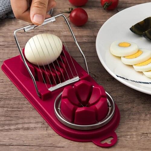 Multifunctional Egg Cutter Stainless Steel Egg Slicer Sectioner Cutter Mold Flower-Shape Luncheon Meat Cutter Kitchen Gadgets