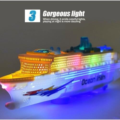 Simulation ship model childrens light music cruise ship ship electric toy universal F3U5